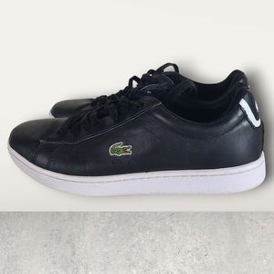 EUC Lacoste Women Carnaby EVO BL 1 SPW Black Leather Sneakers Size 8.5